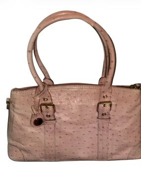 Dooney & Bourke Pink ostrich leather domed satchel purse